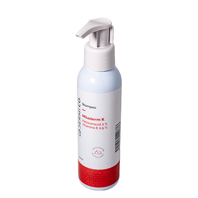 DERMICO SHAMPOO MILADERM K KETOCONAZOL 2% VITAMINA E 0.5% 120ml - Image 2